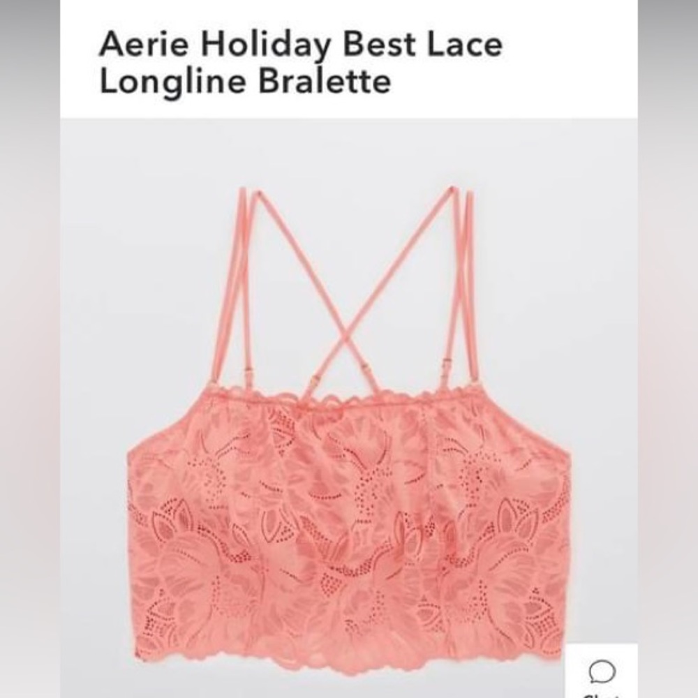 Aerie - Holiday lace longline bralette in rose 
Size- XL
NWOT